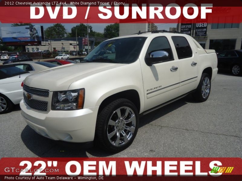 White Diamond Tricoat / Ebony 2012 Chevrolet Avalanche LTZ 4x4