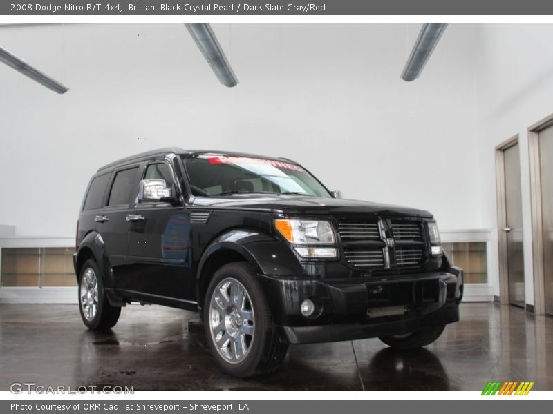 Brilliant Black Crystal Pearl / Dark Slate Gray/Red 2008 Dodge Nitro R/T 4x4