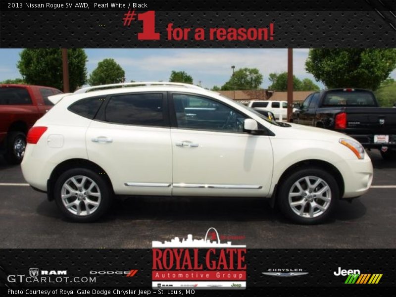 Pearl White / Black 2013 Nissan Rogue SV AWD