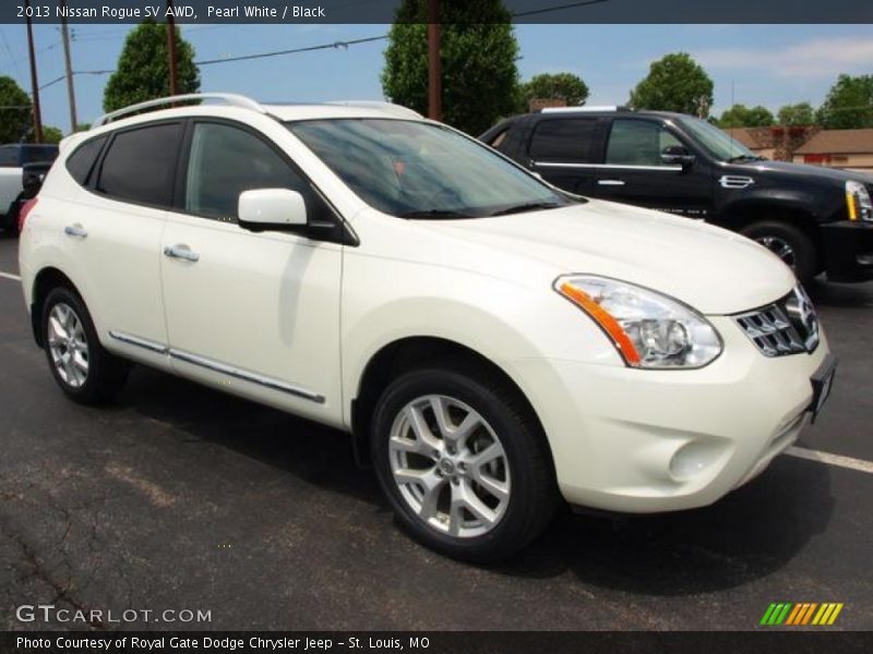 Pearl White / Black 2013 Nissan Rogue SV AWD