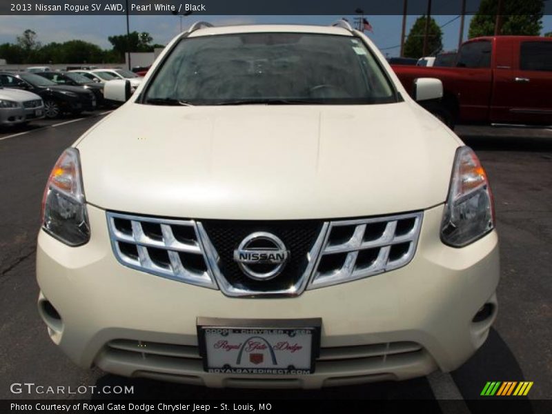 Pearl White / Black 2013 Nissan Rogue SV AWD