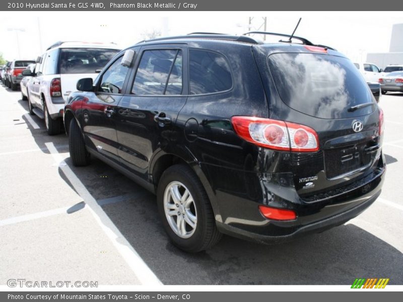 Phantom Black Metallic / Gray 2010 Hyundai Santa Fe GLS 4WD