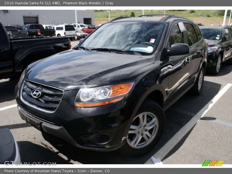 Phantom Black Metallic / Gray 2010 Hyundai Santa Fe GLS 4WD