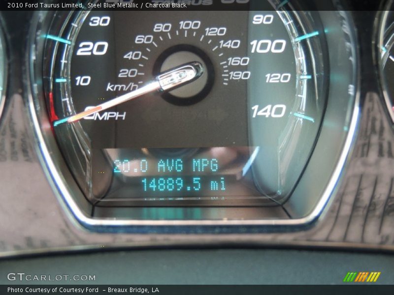 Steel Blue Metallic / Charcoal Black 2010 Ford Taurus Limited