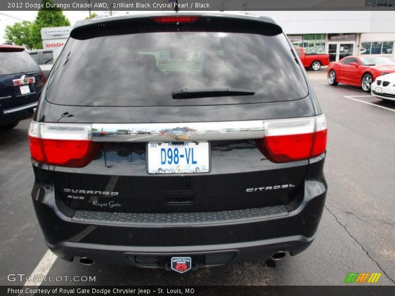 Brilliant Black Crystal Pearl / Black 2012 Dodge Durango Citadel AWD