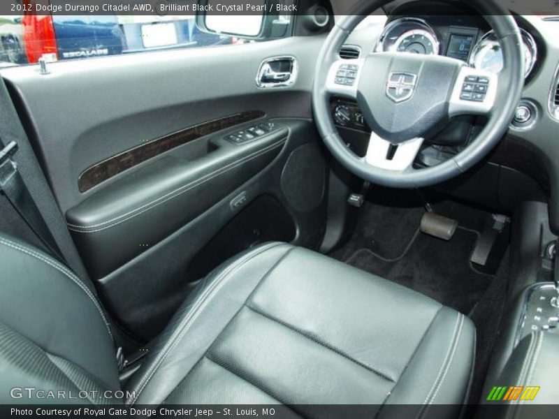Brilliant Black Crystal Pearl / Black 2012 Dodge Durango Citadel AWD