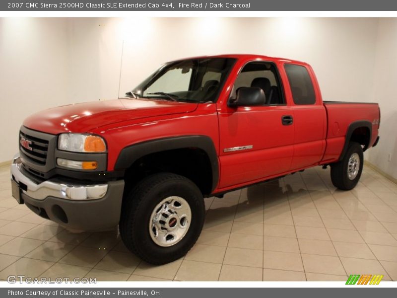 Fire Red / Dark Charcoal 2007 GMC Sierra 2500HD Classic SLE Extended Cab 4x4