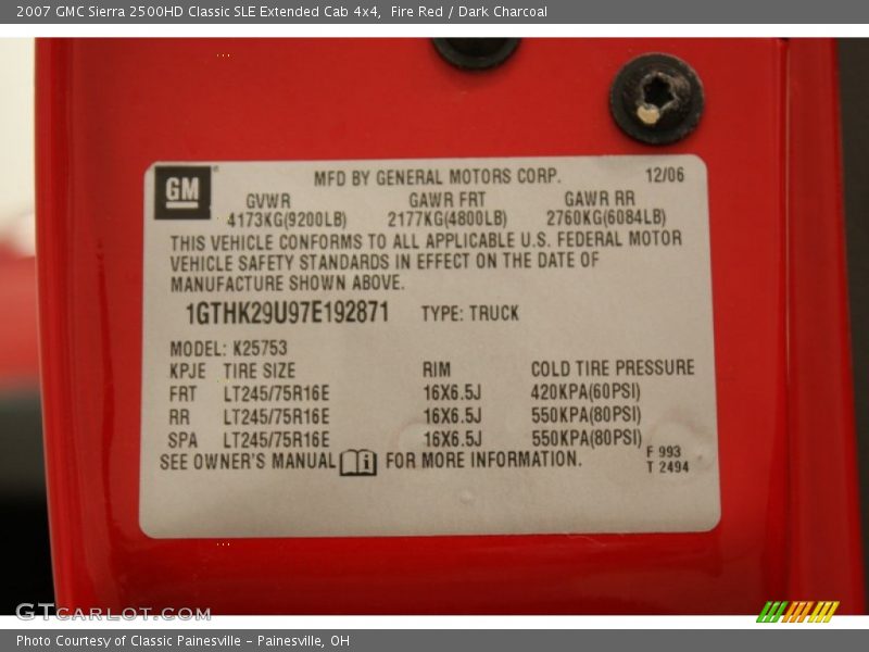 Fire Red / Dark Charcoal 2007 GMC Sierra 2500HD Classic SLE Extended Cab 4x4