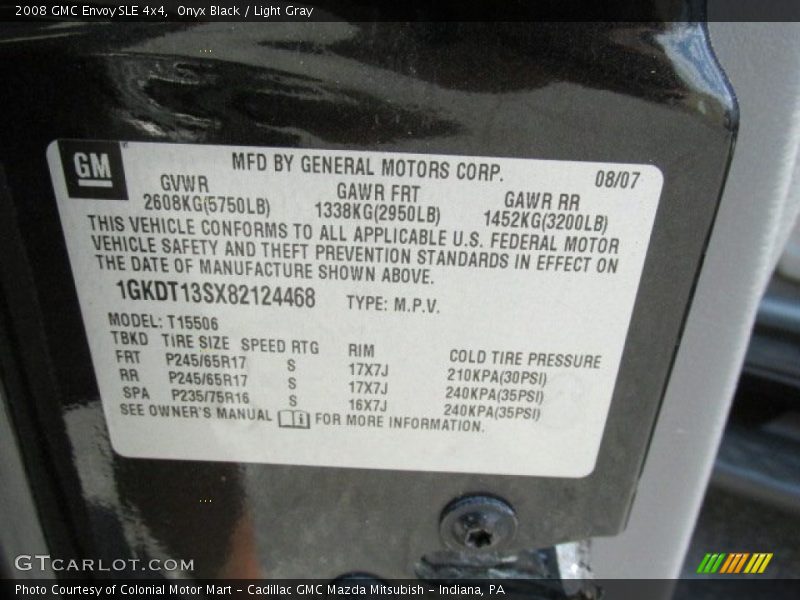 Onyx Black / Light Gray 2008 GMC Envoy SLE 4x4