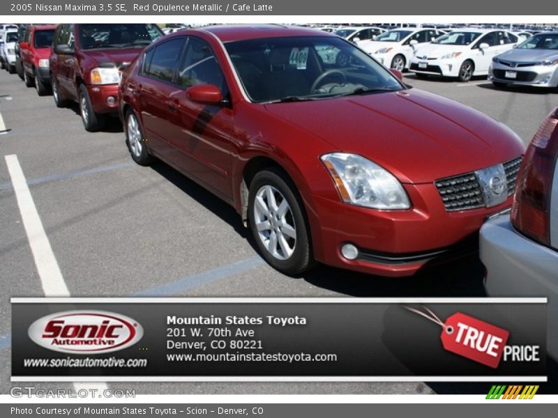 Red Opulence Metallic / Cafe Latte 2005 Nissan Maxima 3.5 SE