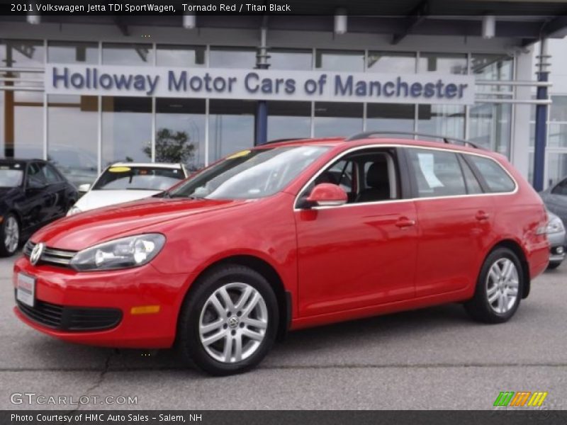 Tornado Red / Titan Black 2011 Volkswagen Jetta TDI SportWagen