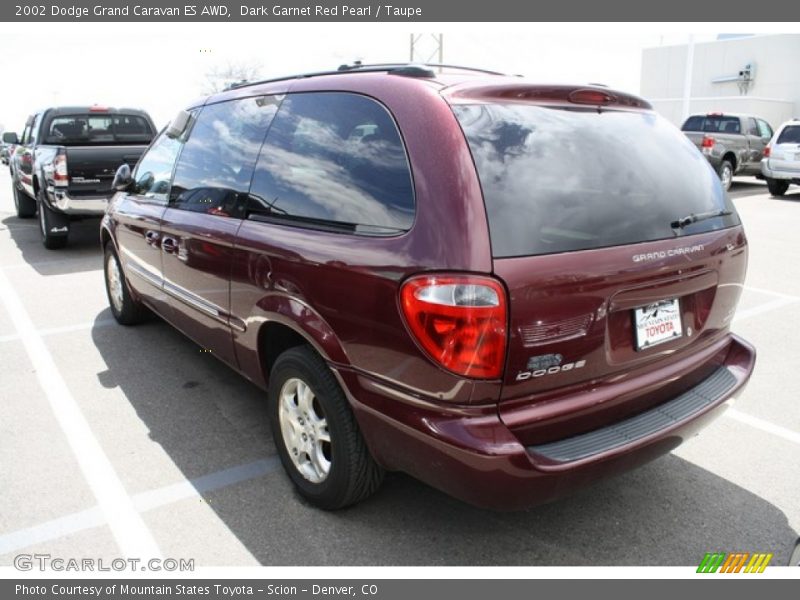 Dark Garnet Red Pearl / Taupe 2002 Dodge Grand Caravan ES AWD
