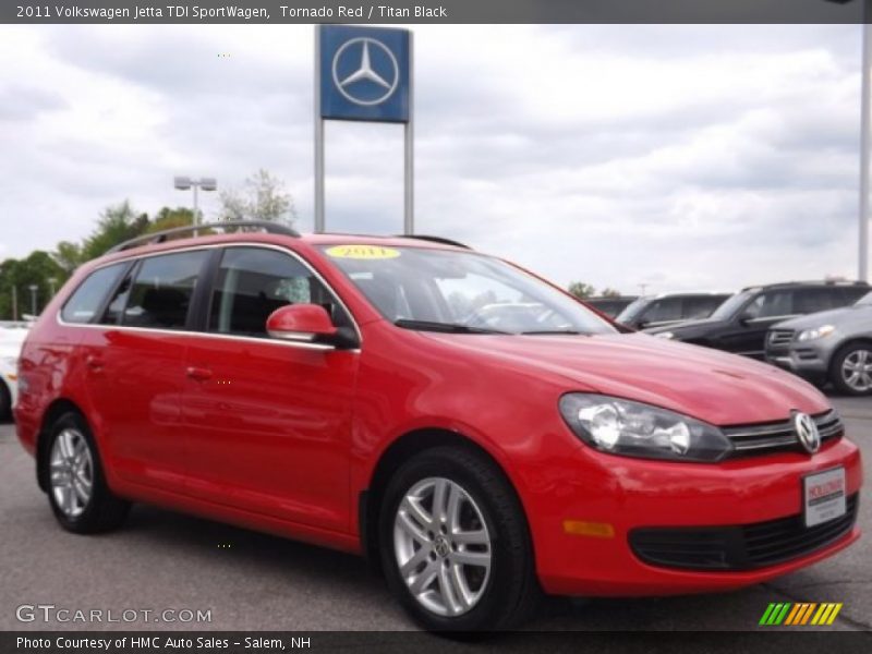 Tornado Red / Titan Black 2011 Volkswagen Jetta TDI SportWagen
