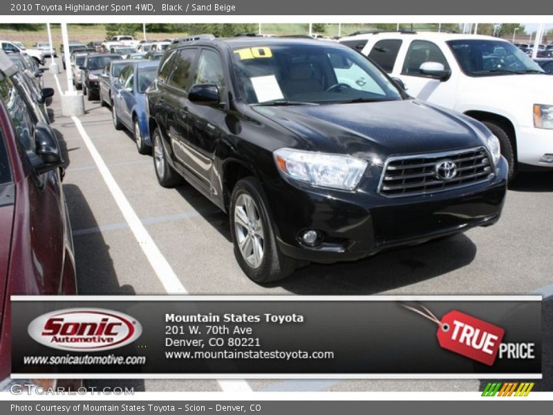 Black / Sand Beige 2010 Toyota Highlander Sport 4WD