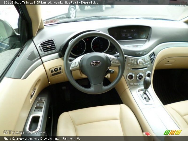 Azurite Blue Pearl / Desert Beige 2011 Subaru Tribeca 3.6R Limited