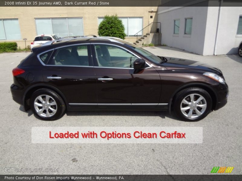Dark Currant Red / Stone 2008 Infiniti EX 35 Journey AWD