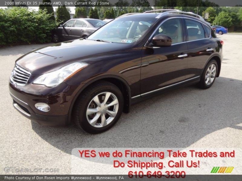 Dark Currant Red / Stone 2008 Infiniti EX 35 Journey AWD