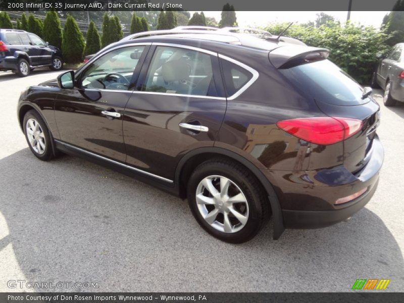 Dark Currant Red / Stone 2008 Infiniti EX 35 Journey AWD