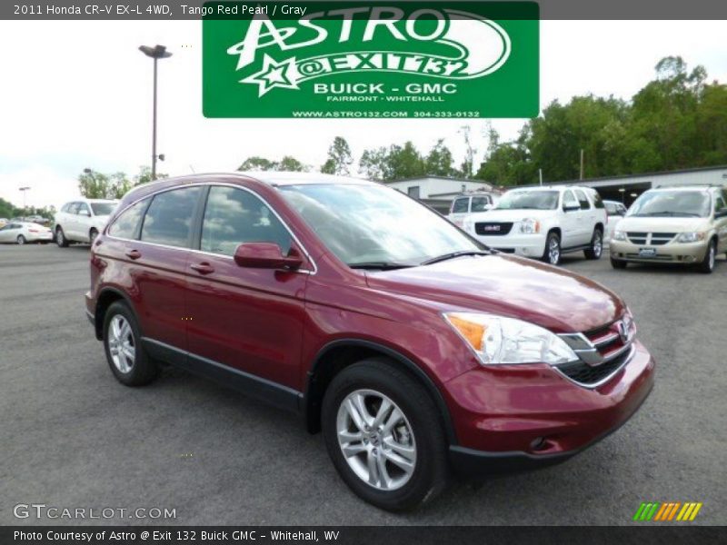 Tango Red Pearl / Gray 2011 Honda CR-V EX-L 4WD