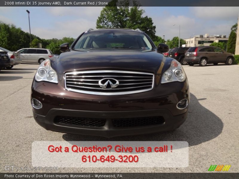 Dark Currant Red / Stone 2008 Infiniti EX 35 Journey AWD