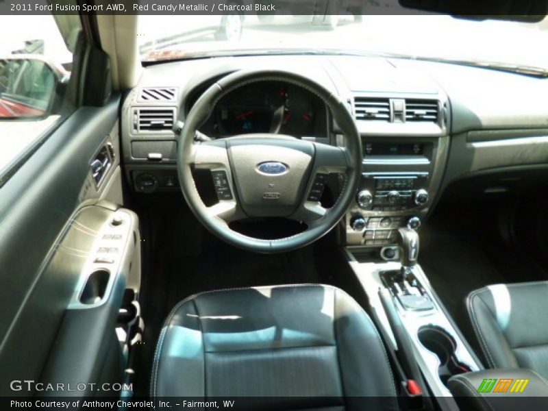 Red Candy Metallic / Charcoal Black 2011 Ford Fusion Sport AWD