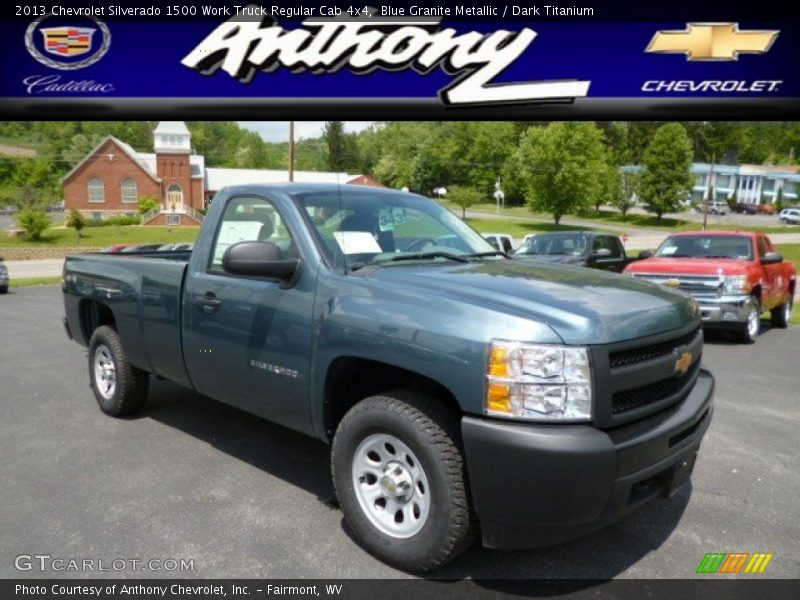 Blue Granite Metallic / Dark Titanium 2013 Chevrolet Silverado 1500 Work Truck Regular Cab 4x4