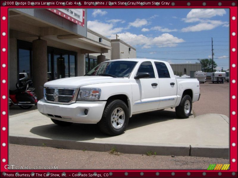 Bright White / Dark Slate Gray/Medium Slate Gray 2008 Dodge Dakota Laramie Crew Cab 4x4