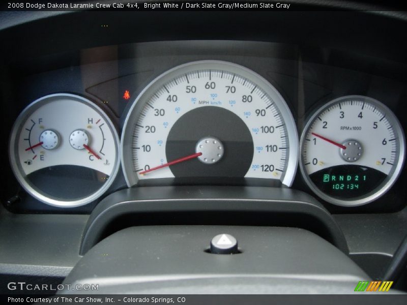 Bright White / Dark Slate Gray/Medium Slate Gray 2008 Dodge Dakota Laramie Crew Cab 4x4