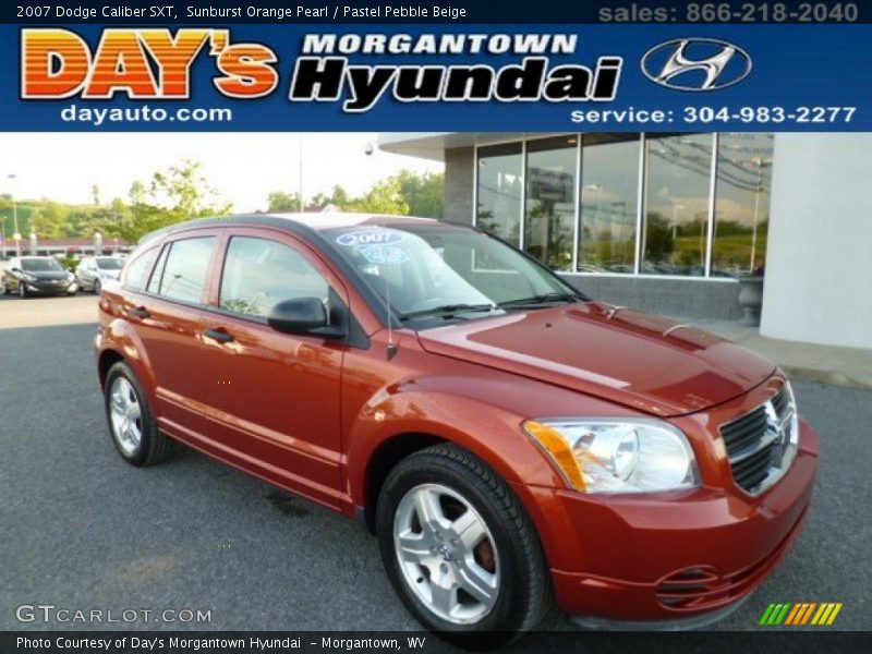 Sunburst Orange Pearl / Pastel Pebble Beige 2007 Dodge Caliber SXT