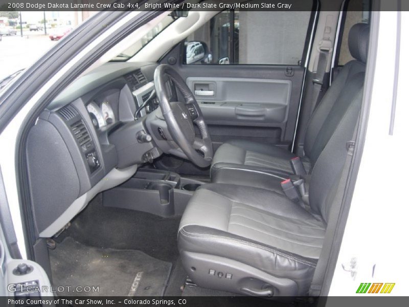 Bright White / Dark Slate Gray/Medium Slate Gray 2008 Dodge Dakota Laramie Crew Cab 4x4