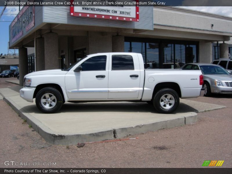 Bright White / Dark Slate Gray/Medium Slate Gray 2008 Dodge Dakota Laramie Crew Cab 4x4