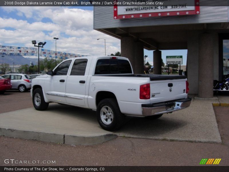 Bright White / Dark Slate Gray/Medium Slate Gray 2008 Dodge Dakota Laramie Crew Cab 4x4