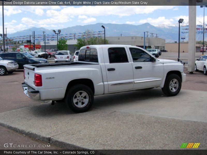 Bright White / Dark Slate Gray/Medium Slate Gray 2008 Dodge Dakota Laramie Crew Cab 4x4