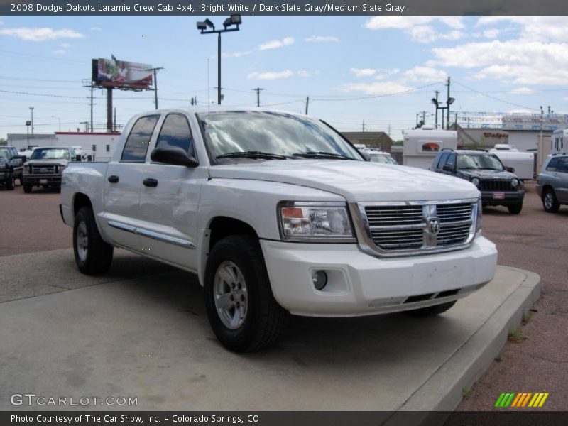 Bright White / Dark Slate Gray/Medium Slate Gray 2008 Dodge Dakota Laramie Crew Cab 4x4