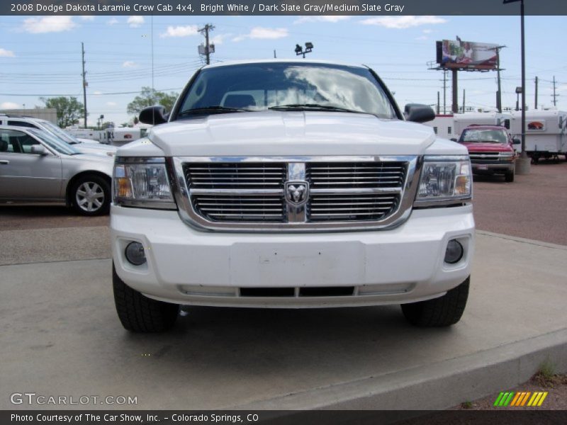 Bright White / Dark Slate Gray/Medium Slate Gray 2008 Dodge Dakota Laramie Crew Cab 4x4