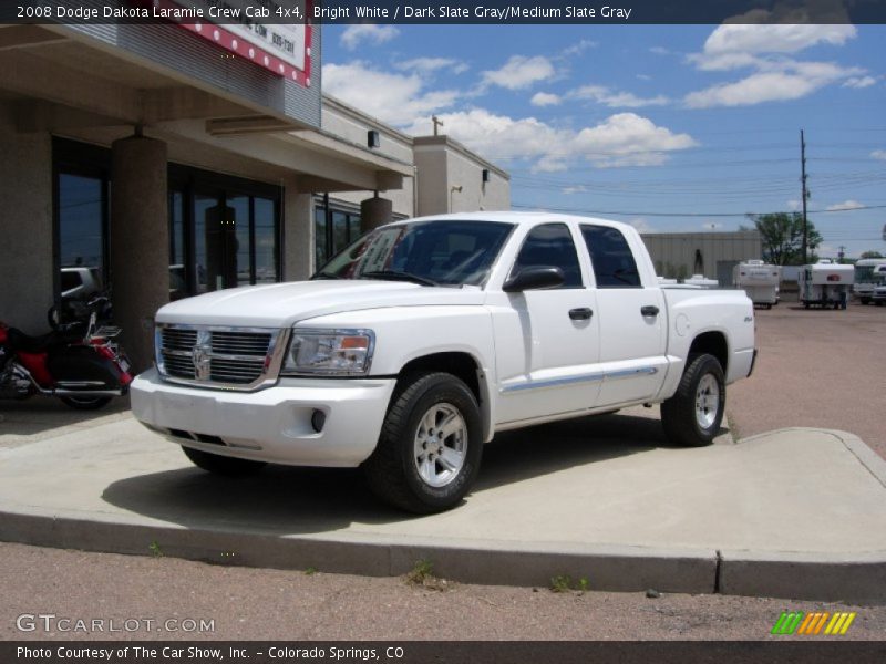 Bright White / Dark Slate Gray/Medium Slate Gray 2008 Dodge Dakota Laramie Crew Cab 4x4