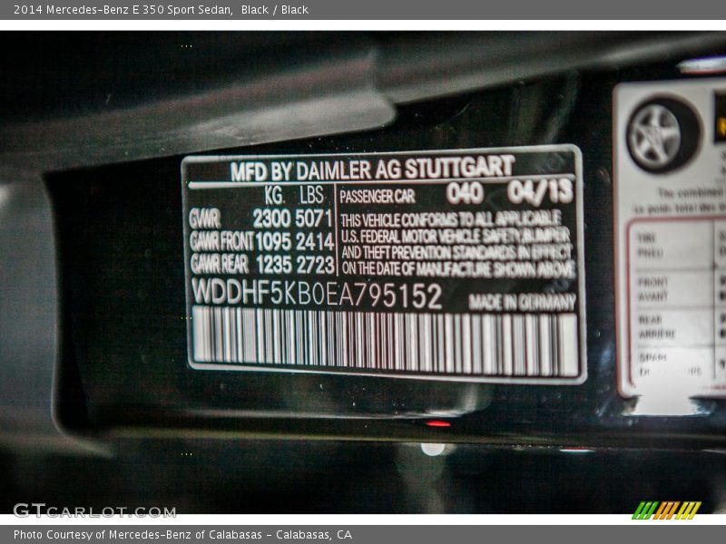 Black / Black 2014 Mercedes-Benz E 350 Sport Sedan