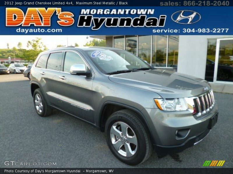 Maximum Steel Metallic / Black 2012 Jeep Grand Cherokee Limited 4x4