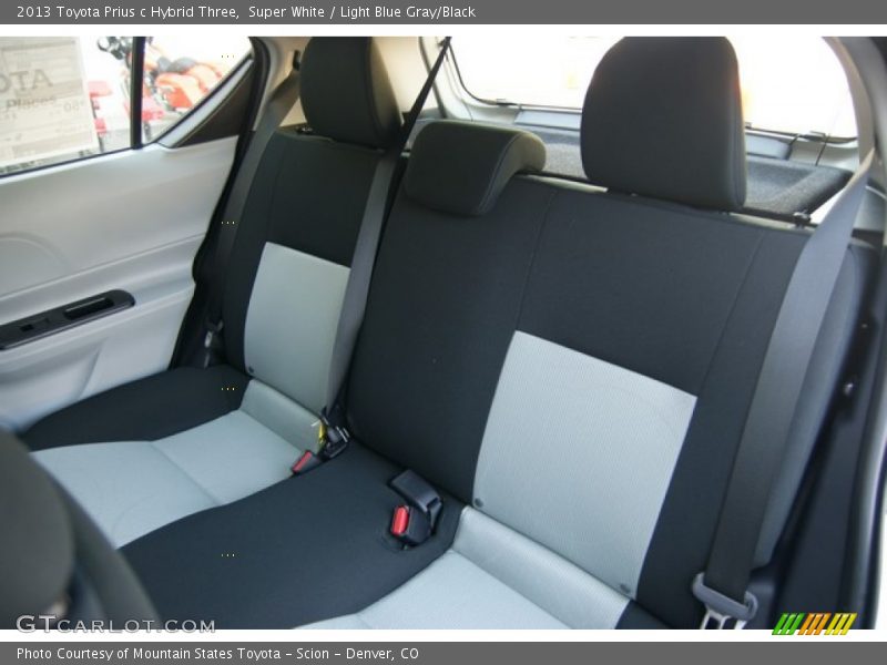 Super White / Light Blue Gray/Black 2013 Toyota Prius c Hybrid Three