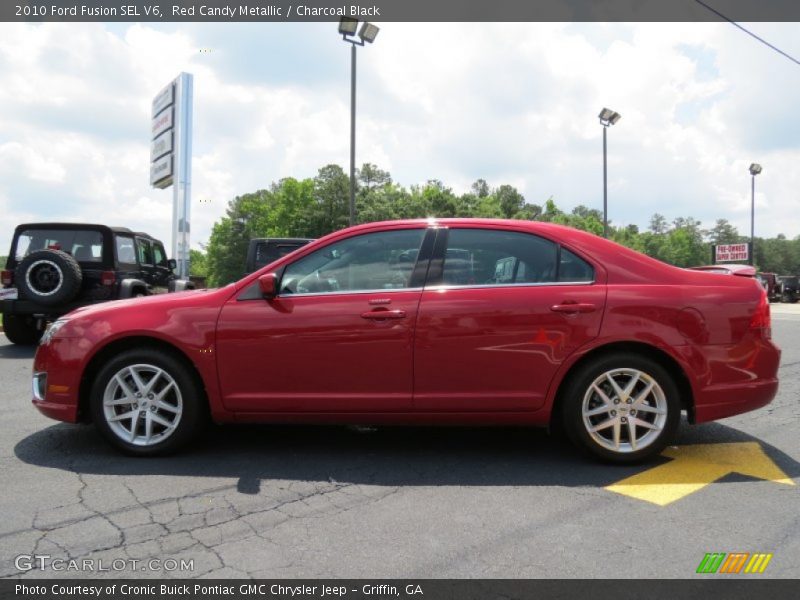 Red Candy Metallic / Charcoal Black 2010 Ford Fusion SEL V6