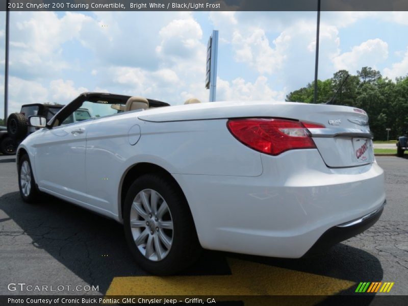 Bright White / Black/Light Frost 2012 Chrysler 200 Touring Convertible