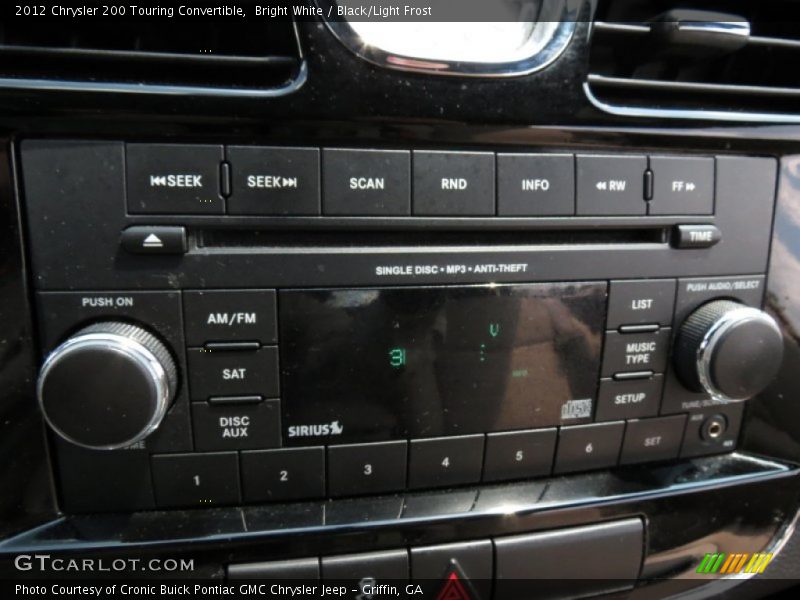 Bright White / Black/Light Frost 2012 Chrysler 200 Touring Convertible
