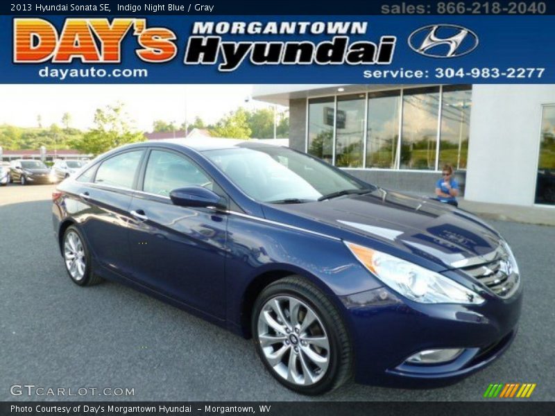 Indigo Night Blue / Gray 2013 Hyundai Sonata SE