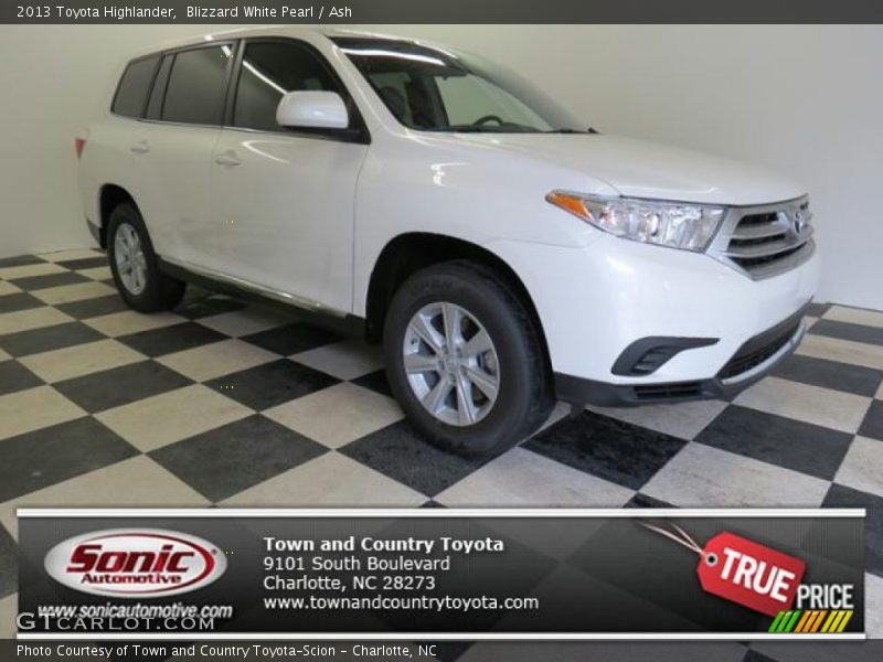 Blizzard White Pearl / Ash 2013 Toyota Highlander