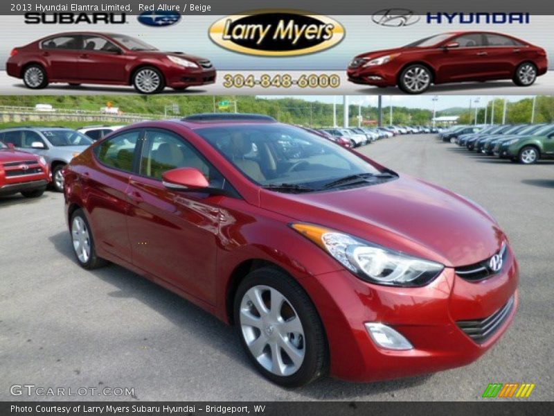 Red Allure / Beige 2013 Hyundai Elantra Limited