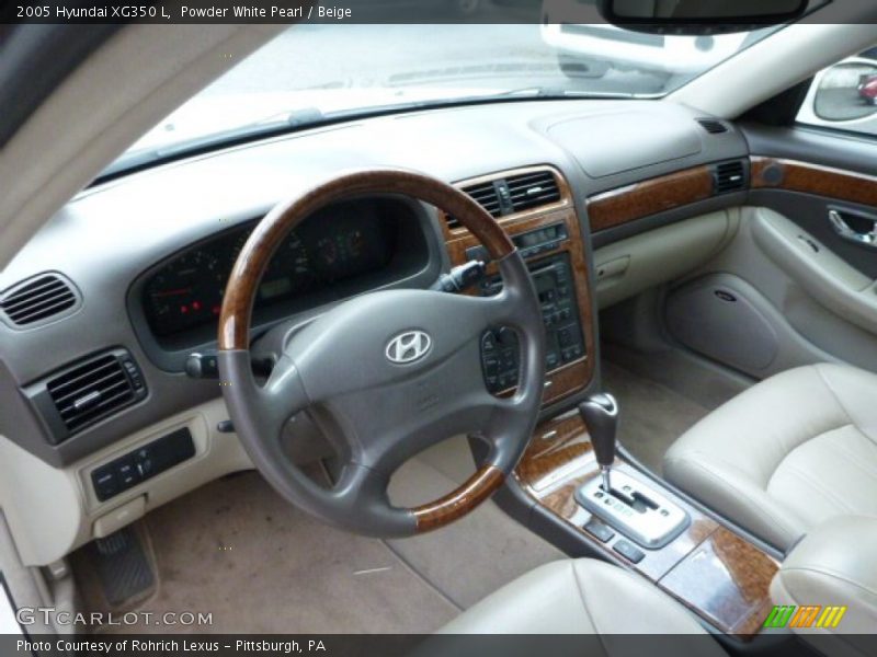 Powder White Pearl / Beige 2005 Hyundai XG350 L