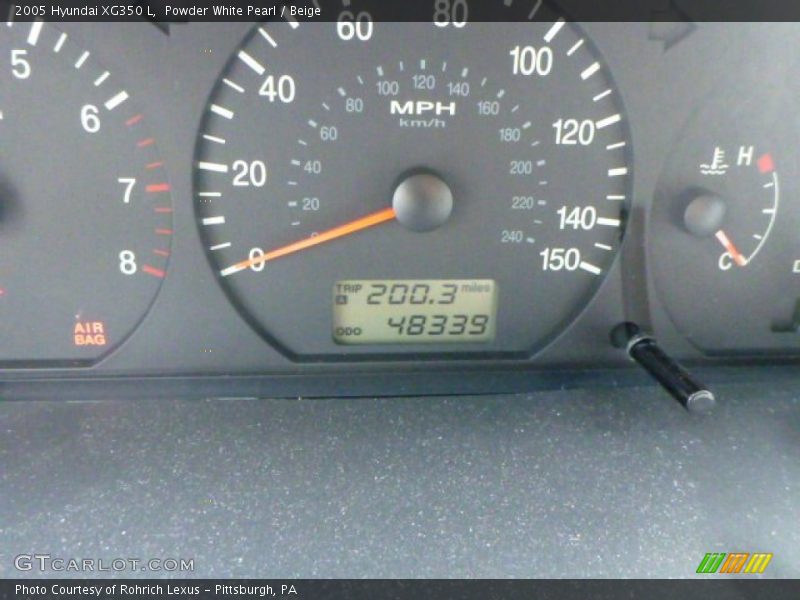 Powder White Pearl / Beige 2005 Hyundai XG350 L