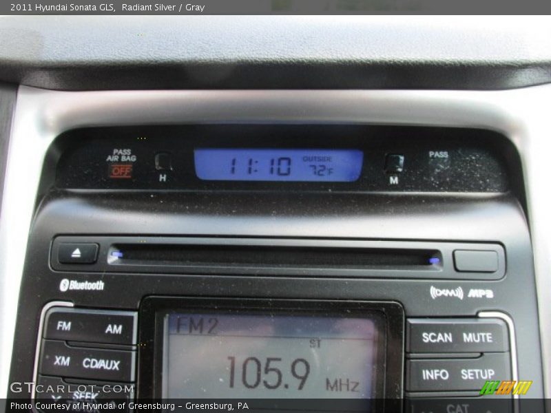 Radiant Silver / Gray 2011 Hyundai Sonata GLS