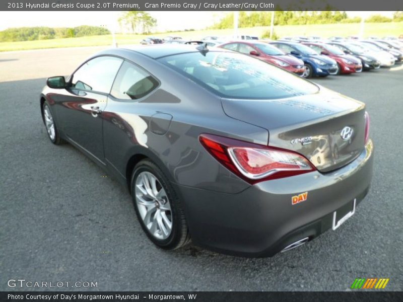 Gran Premio Gray / Gray Leather/Gray Cloth 2013 Hyundai Genesis Coupe 2.0T Premium