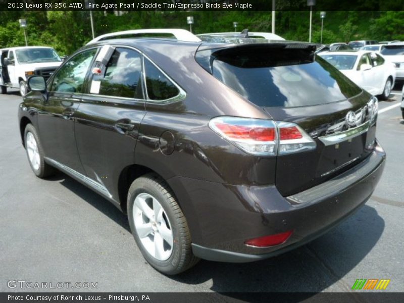 Fire Agate Pearl / Saddle Tan/Espresso Birds Eye Maple 2013 Lexus RX 350 AWD